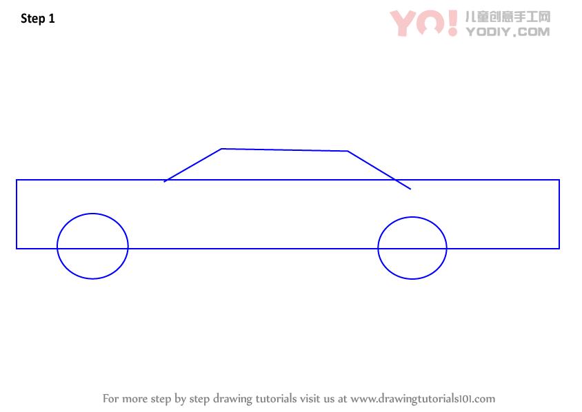图片[2]-复古凯迪拉克汽车卡通简笔画步骤教学-YO儿童创意手工网
