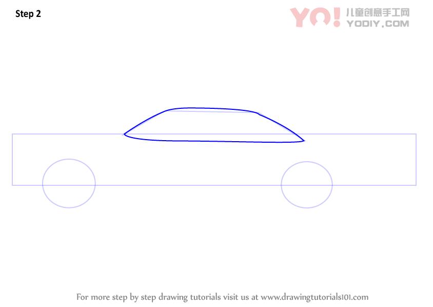 图片[3]-复古凯迪拉克汽车卡通简笔画步骤教学-YO儿童创意手工网