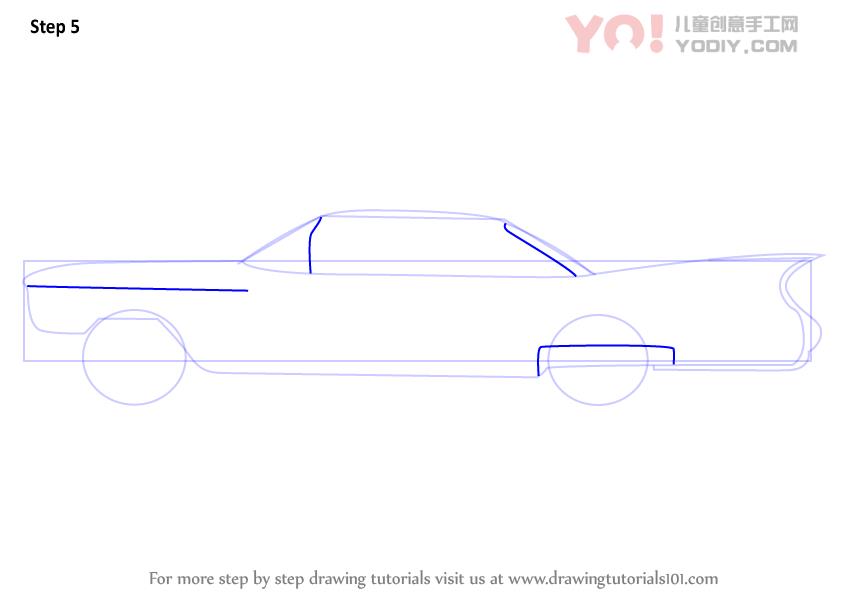 图片[6]-复古凯迪拉克汽车卡通简笔画步骤教学-YO儿童创意手工网