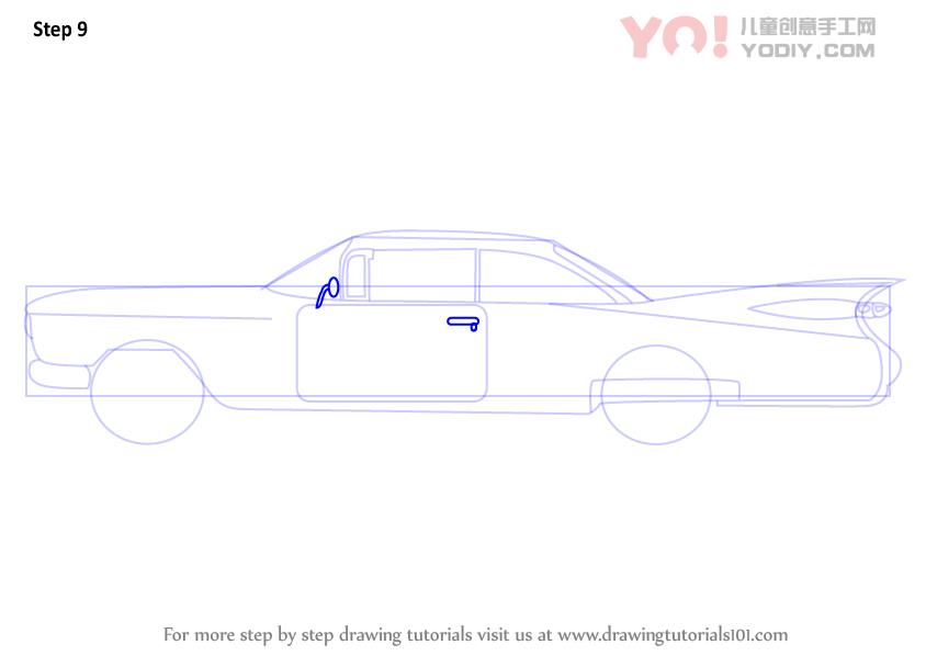 图片[10]-复古凯迪拉克汽车卡通简笔画步骤教学-YO儿童创意手工网