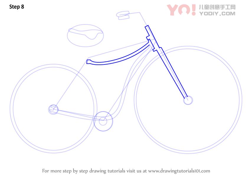 图片[9]-自行车简笔画步骤教学-YO儿童创意手工网