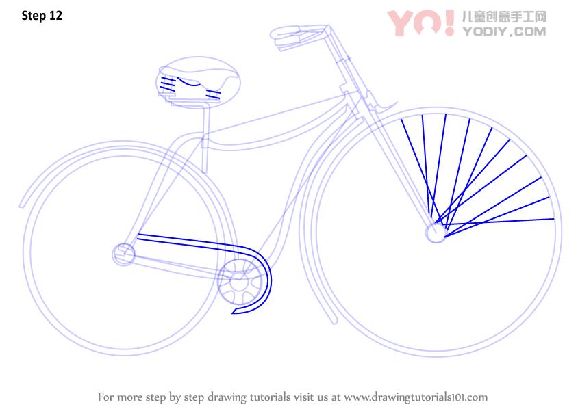 图片[13]-自行车简笔画步骤教学-YO儿童创意手工网
