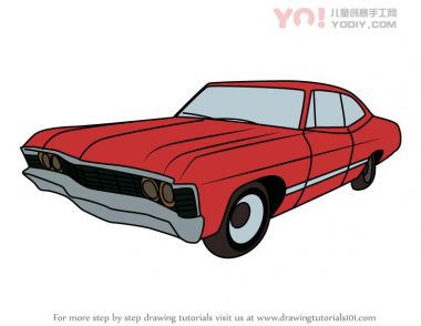 卡通老式汽车简笔画步骤教程-优优资源