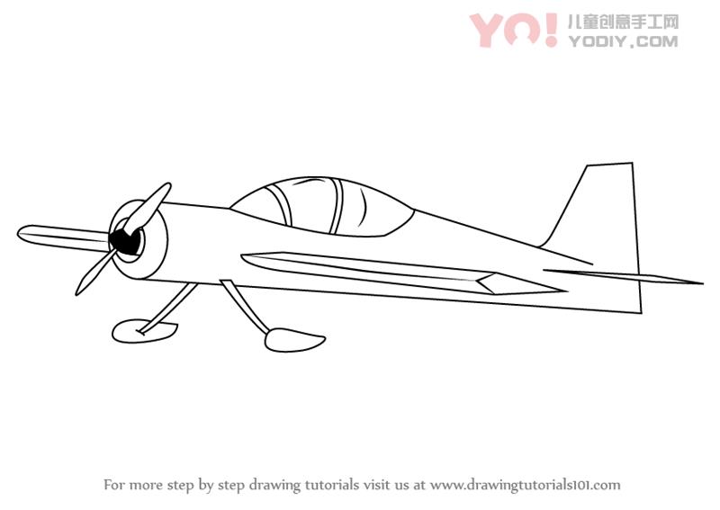 图片[1]-模型飞机简笔画儿童简笔画步骤教学-YO儿童创意手工网