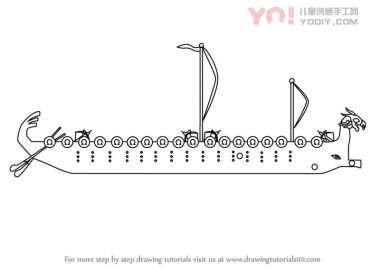 龙舟简笔画儿童创意船简笔画步骤教学-优优资源