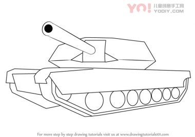 坦克简笔画手抄报素材儿童简笔画步骤教学-优优资源