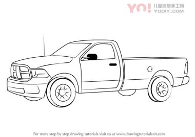 皮卡车简笔画 儿童简笔画-优优资源