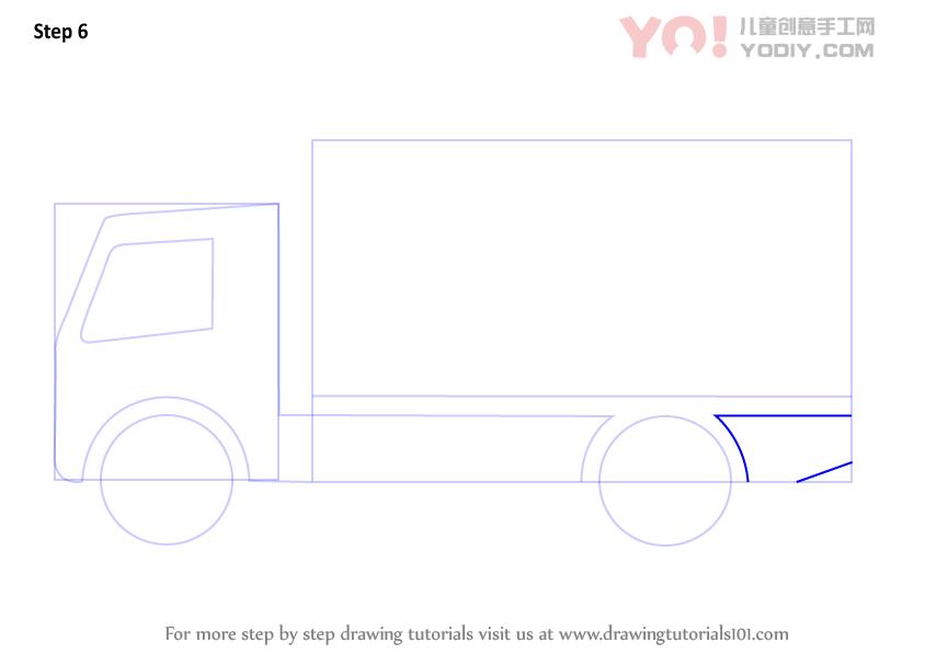 图片[7]-儿童简笔画 卡车、货车简笔画步骤教学-YO儿童创意手工网
