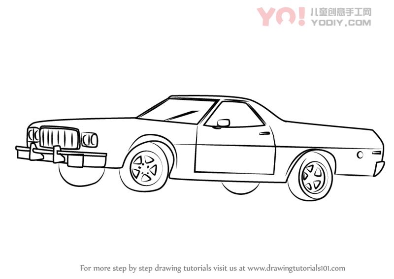 图片[1]-学习绘画简笔画 破旧的汽车简笔画-YO儿童创意手工网