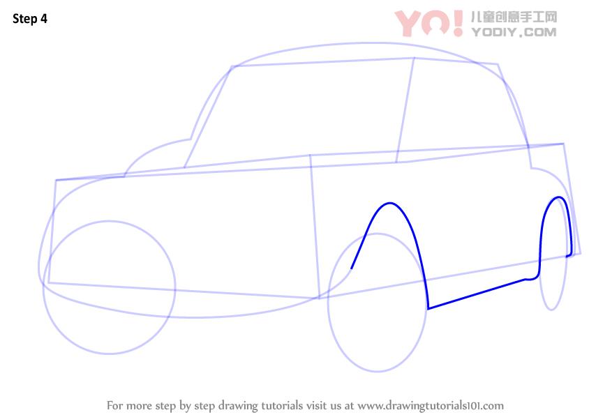 图片[5]-儿童简笔画 大众甲壳虫汽车简笔画步骤教学-YO儿童创意手工网
