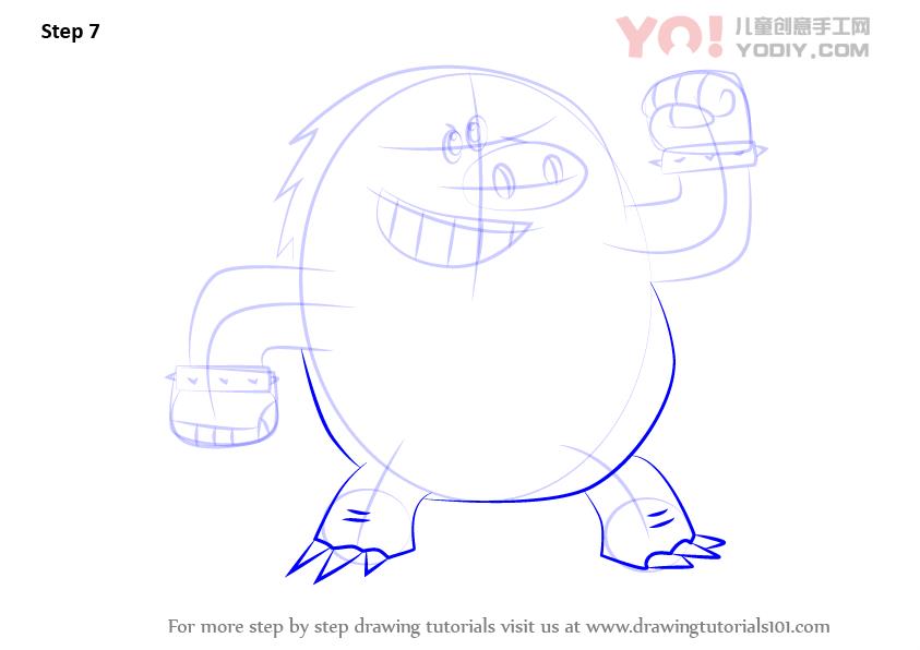 图片[8]-学习如何从养兽人（养家糊日）绘制熔岩鼹鼠-YO儿童创意手工网