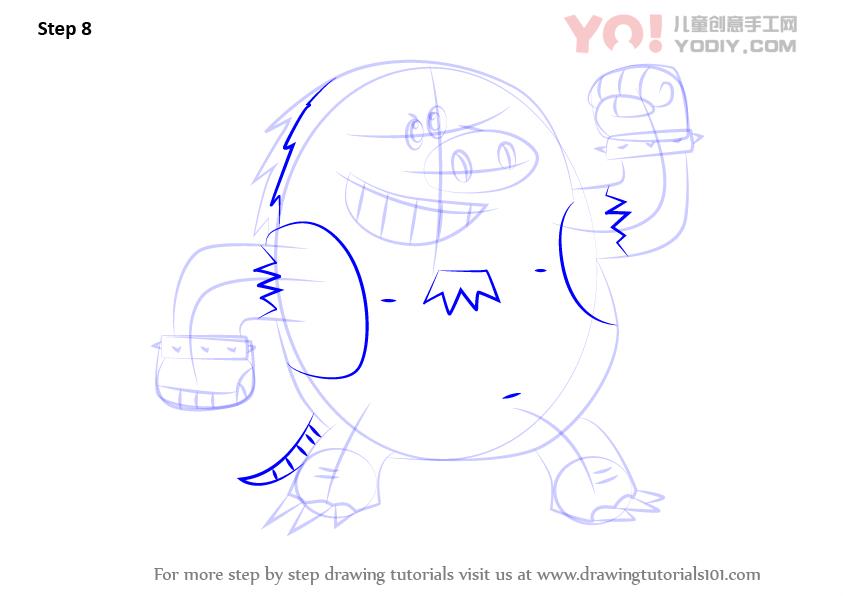 图片[9]-学习如何从养兽人（养家糊日）绘制熔岩鼹鼠-YO儿童创意手工网