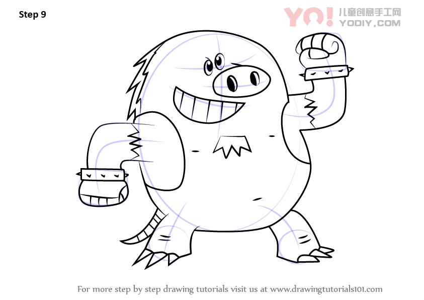 图片[10]-学习如何从养兽人（养家糊日）绘制熔岩鼹鼠-YO儿童创意手工网