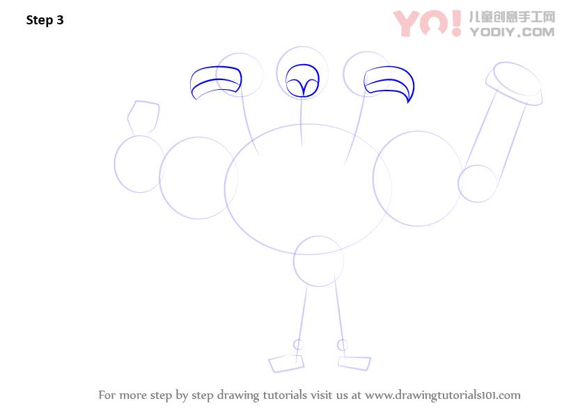 图片[4]-了解如何从养兽人（养家糊日）绘制三个头鸟-YO儿童创意手工网