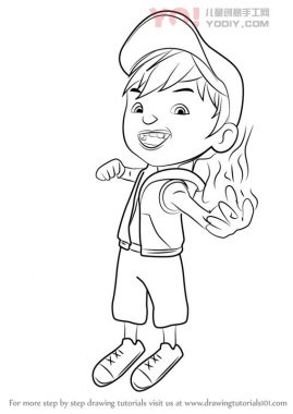 了解如何从Boboiboy（Boboiboy）绘制Boboiboy火-优优资源