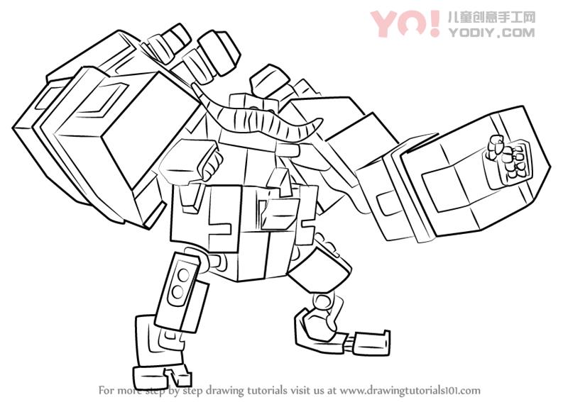 图片[1]-了解如何从Boboiboy（Boboiboy）绘制Megabot Scambot-YO儿童创意手工网