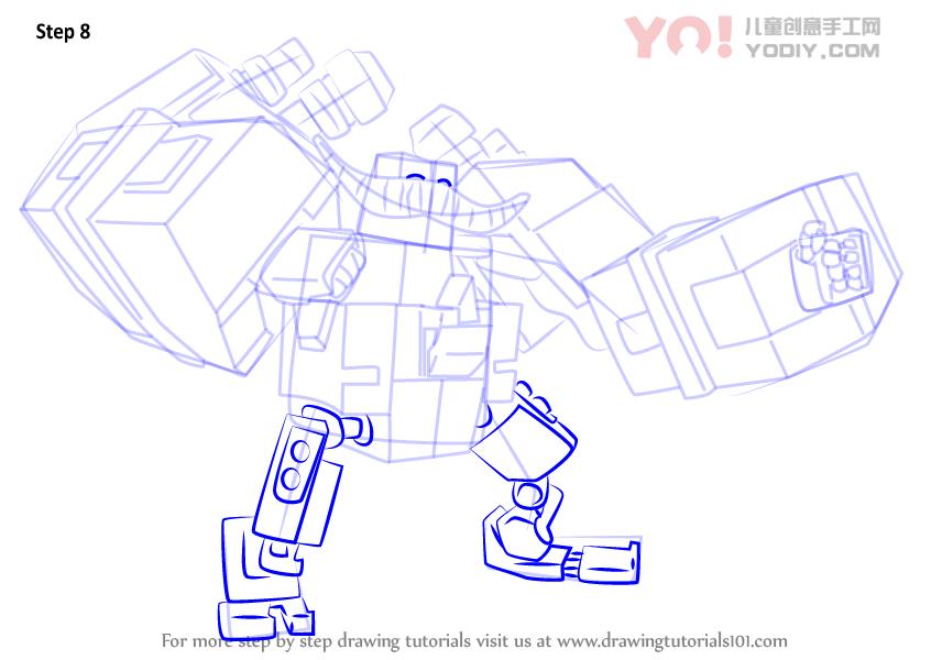 图片[9]-了解如何从Boboiboy（Boboiboy）绘制Megabot Scambot-YO儿童创意手工网