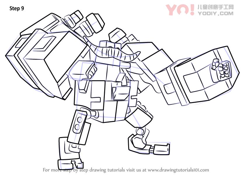 图片[10]-了解如何从Boboiboy（Boboiboy）绘制Megabot Scambot-YO儿童创意手工网