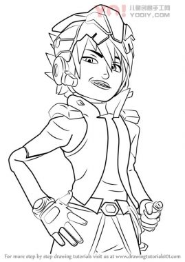 了解如何从Boboiboy绘制Kaizo船长（Boboiboy）-优优资源