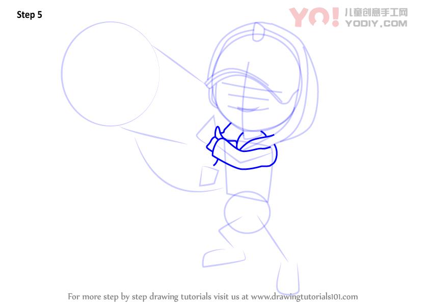 图片[6]-学习如何从鲍巴贝里布（Boboiboy）绘制Boboiboy冰-YO儿童创意手工网