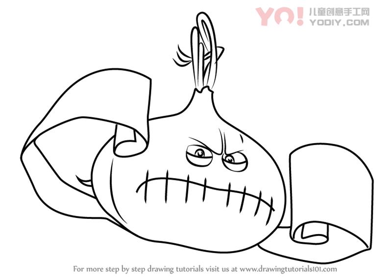 图片[1]-学习如何从鲍巴贝里布（Boboiboy）绘制洋葱怪物-YO儿童创意手工网