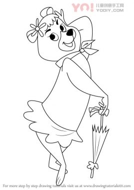 了解如何从Yogi Bear展会中绘制Cindy Bear（Yogi Bear Show）-优优资源