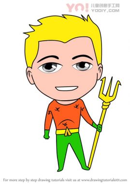 学习如何绘制Chibi Aquaman（Chibi角色）-优优资源
