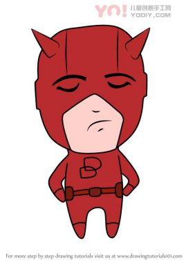 学习如何绘制Chibi Daredevil（Chibi角色）-优优资源