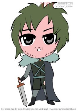 学习如何绘制Chibi Jon Snow（Chibi角色）-优优资源