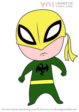 学习如何绘制Chibi Iron Fist（Chibi字符）-优优资源