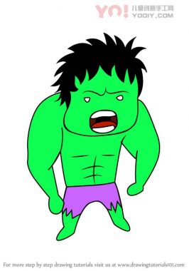学习如何绘制Chibi Hulk（Chibi角色）-优优资源