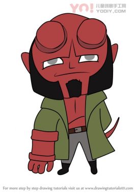 学习如何绘制Chibi Hellboy（Chibi角色）-优优资源