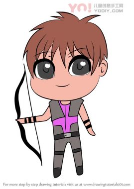 学习如何绘制Chibi Hawkeye（Chibi角色）-优优资源
