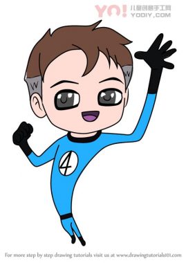 学习如何绘制Chibi Mister Fantastic（Chibi角色）-优优资源