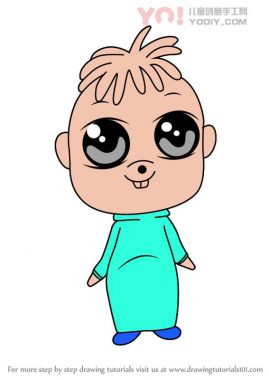 了解如何从Alvin和ChipMunks绘制Chibi TheoDore（Chibi角色）-优优资源