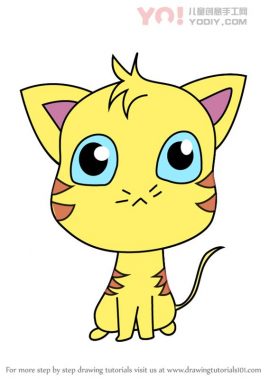 了解如何从同性恋Purr-ee绘制Chibi Jaune Tom（Chibi角色）-优优资源