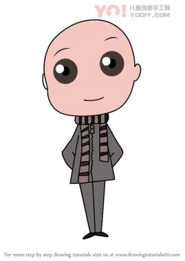 学习如何从卑鄙的我绘制Chibi Gru（Chibi角色）-优优资源