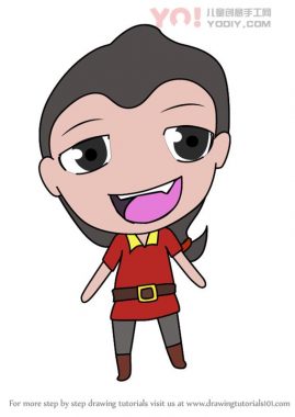 了解如何从美丽和野兽绘制Chibi Gaston（Chibi角色）-优优资源