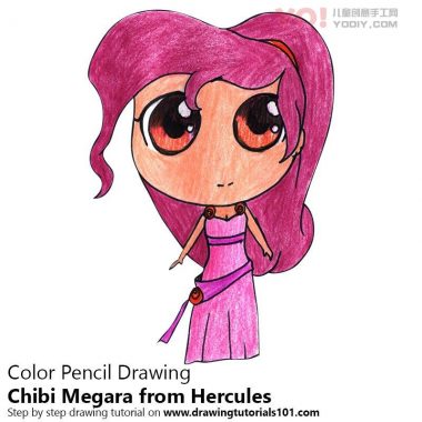 学习如何从赫拉克勒斯绘制Chibi Megara（Chibi角色）-优优资源