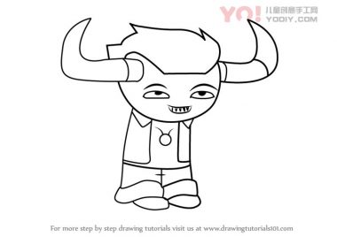 了解如何从Homestuck绘制Tavros Nitram（Homestuck）-优优资源