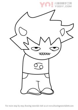 学习如何从Homestuck绘制Karkat Vantas（Homestuck）-优优资源