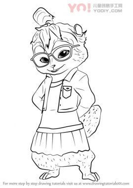 了解如何从Alvin和ChipMunks（Alvin和Chipmunks）画Jeanette-优优资源