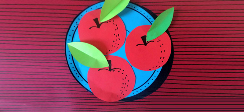 Apple苹果创意水果手工鸟瞰图